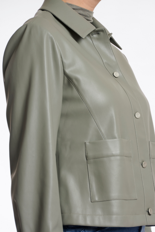 Rino&Pelle Khaki Faux Leather Jacket