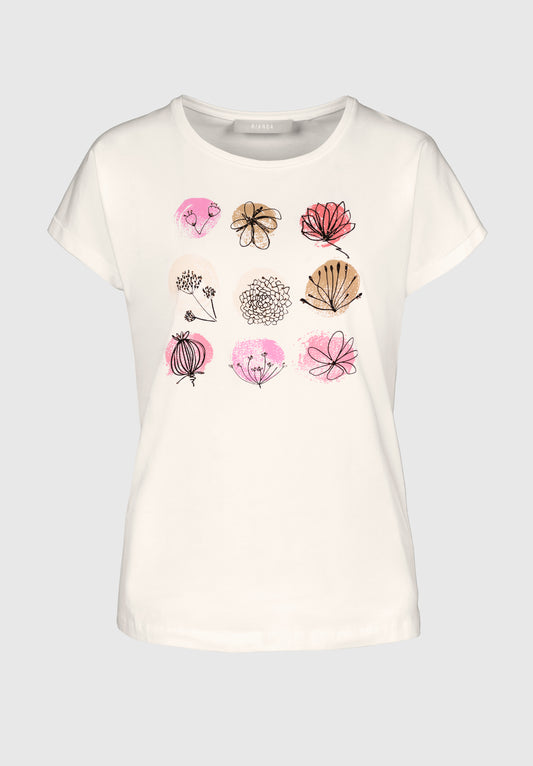 BIANCA Wildflower Print Cream T-Shirt