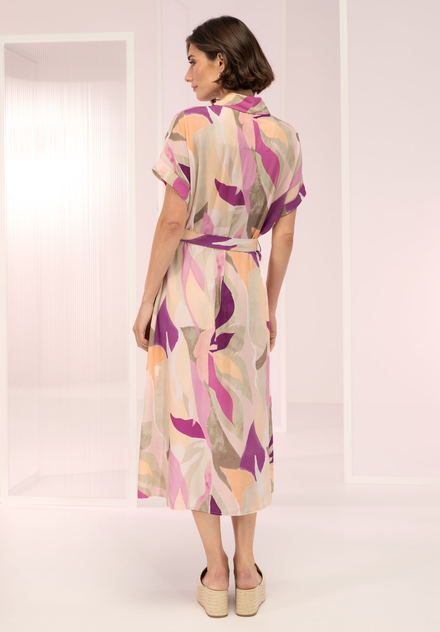 BIANCA Pink Geo Shirtdress