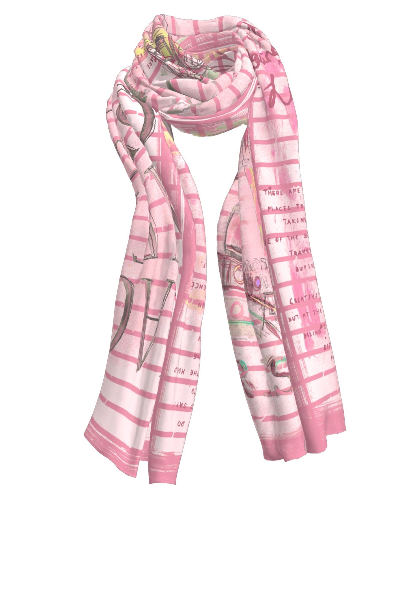 BIANCA Pink Printed Scarf