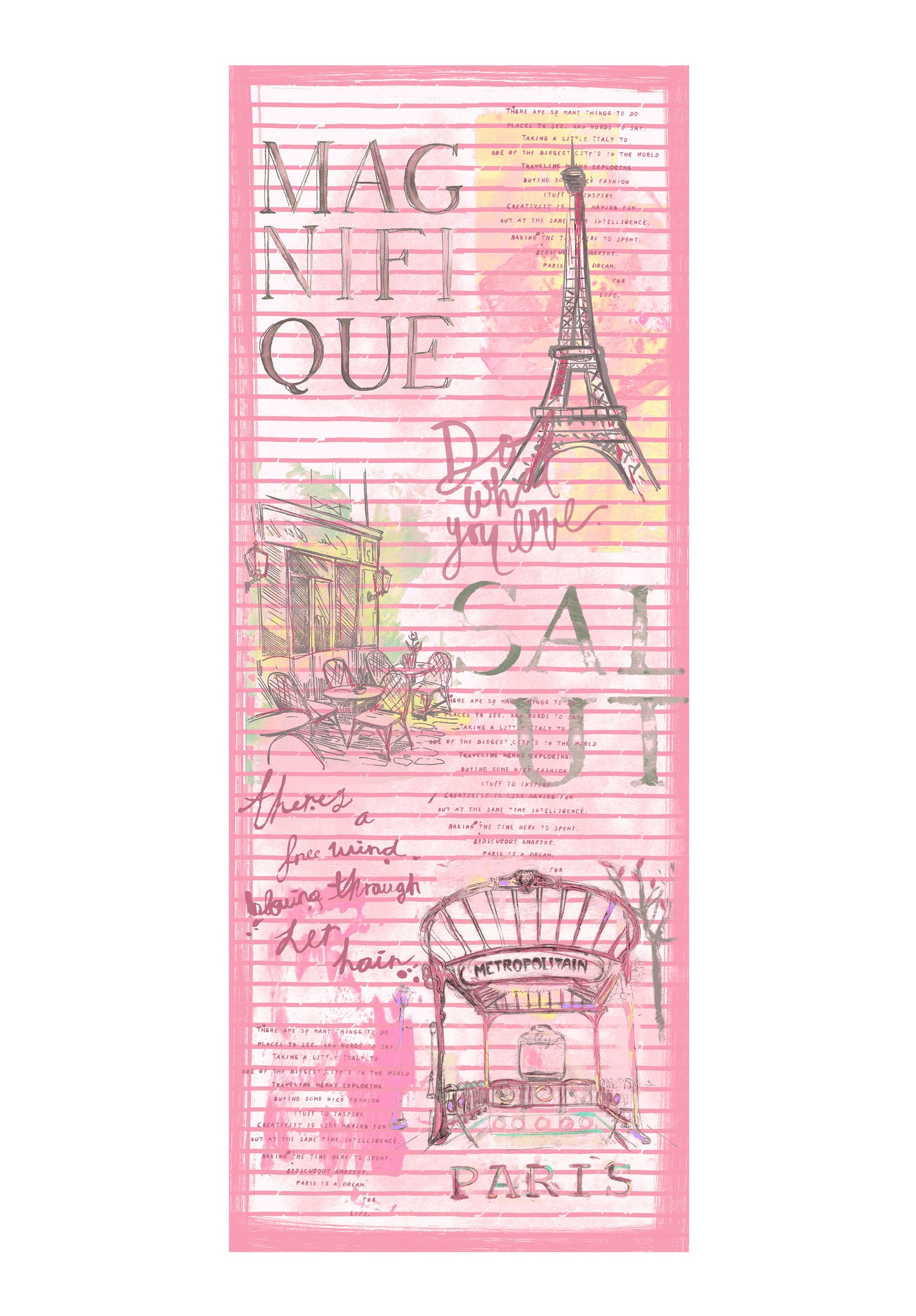 BIANCA Pink Printed Scarf