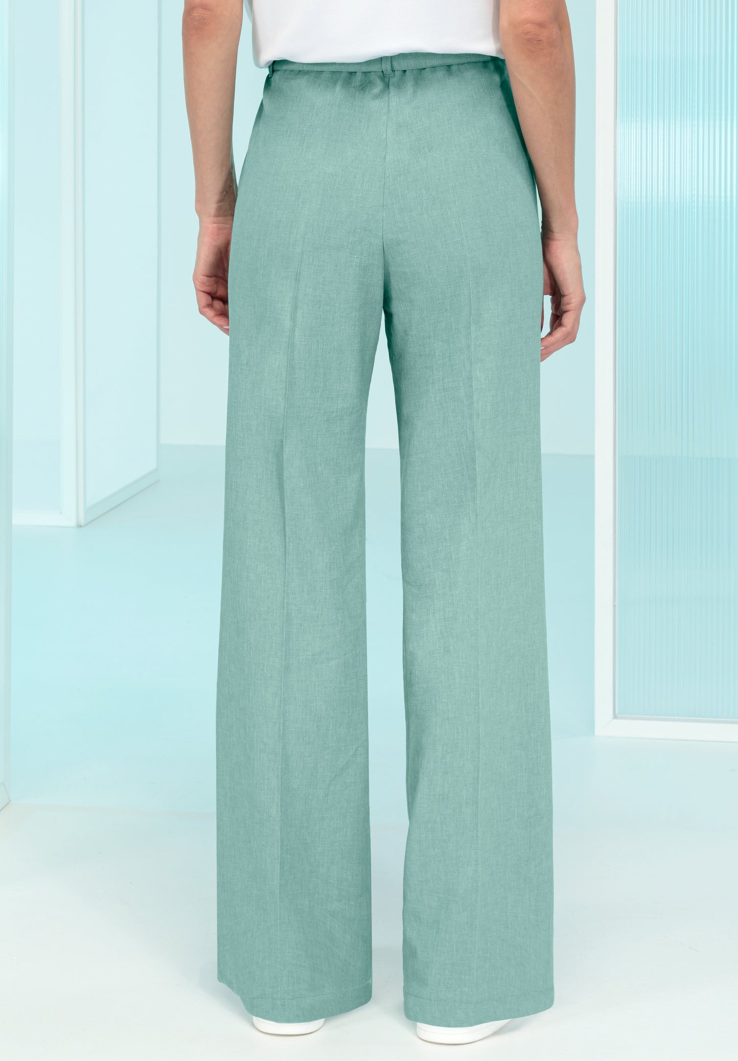 BIANCA Turqouise Straight Leg Trousers