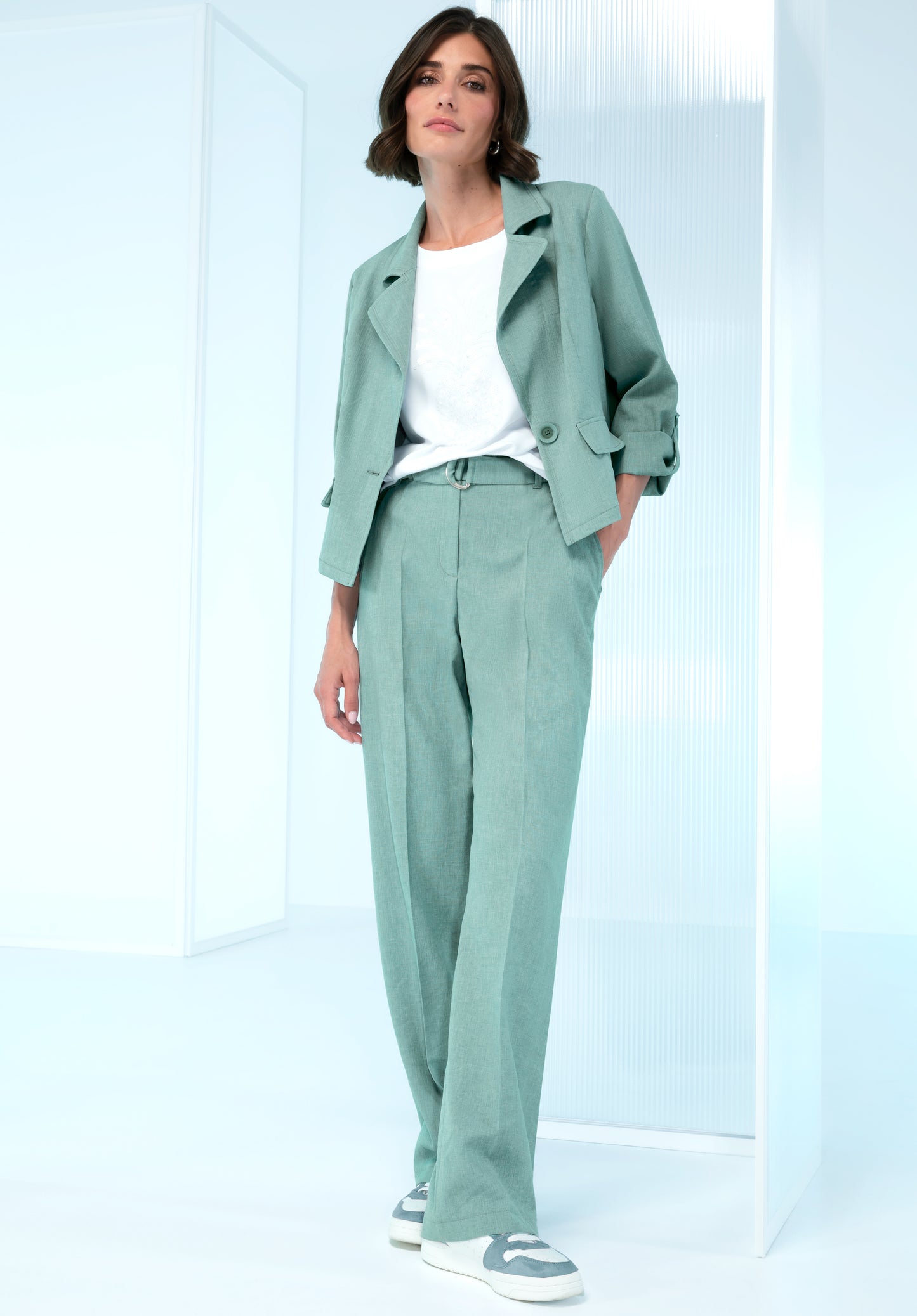 BIANCA Turqouise One Button Blazer