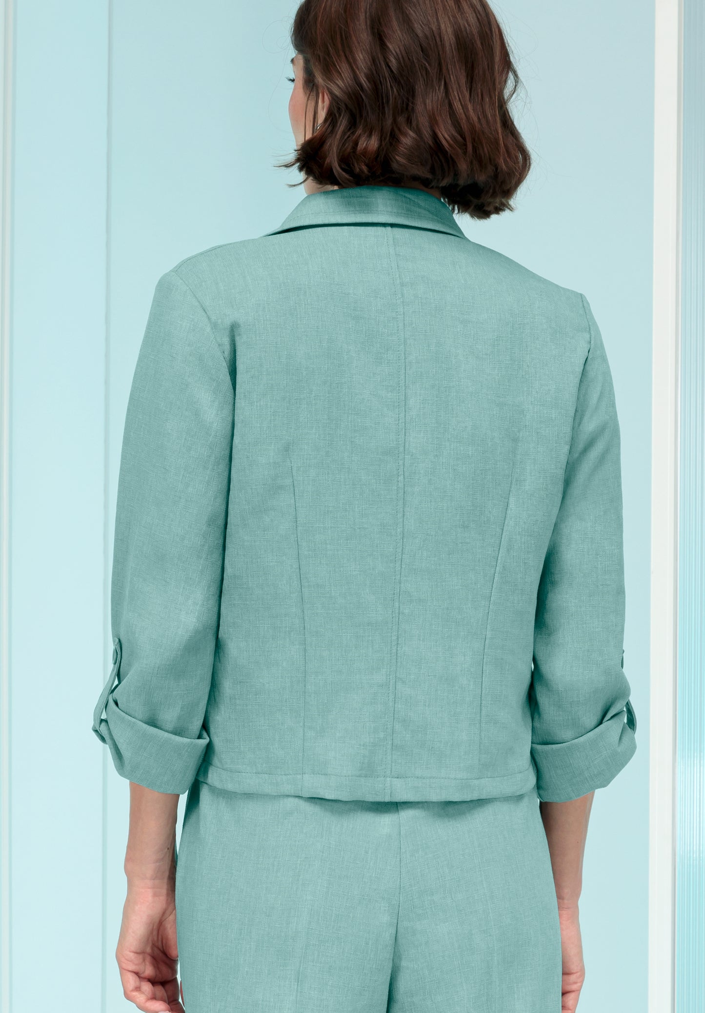 BIANCA Turqouise One Button Blazer