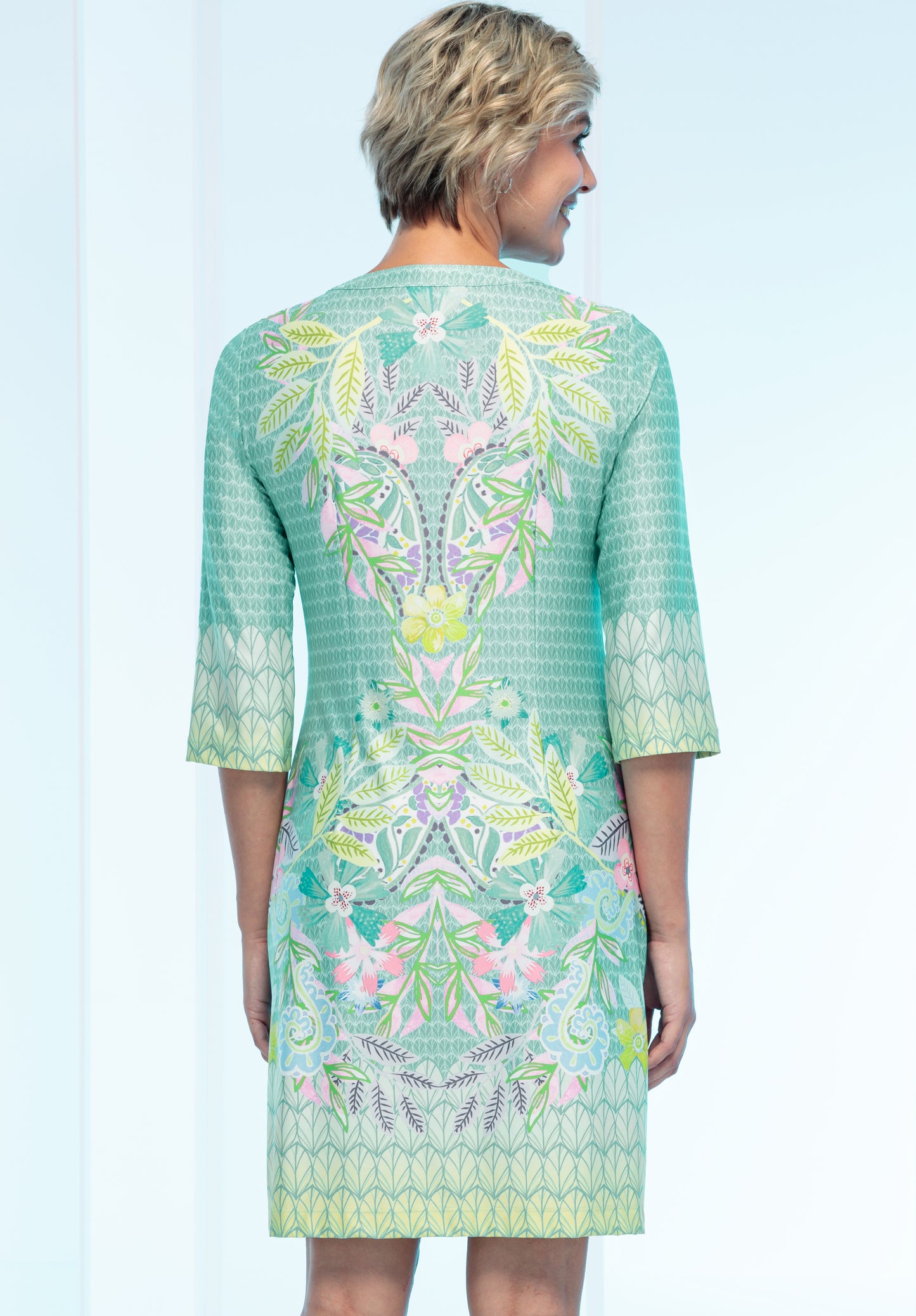 BIANCA Turqouise Printed Mini Dress