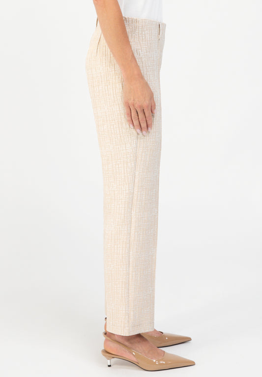 BIANCA Beige Jacquard Trousers