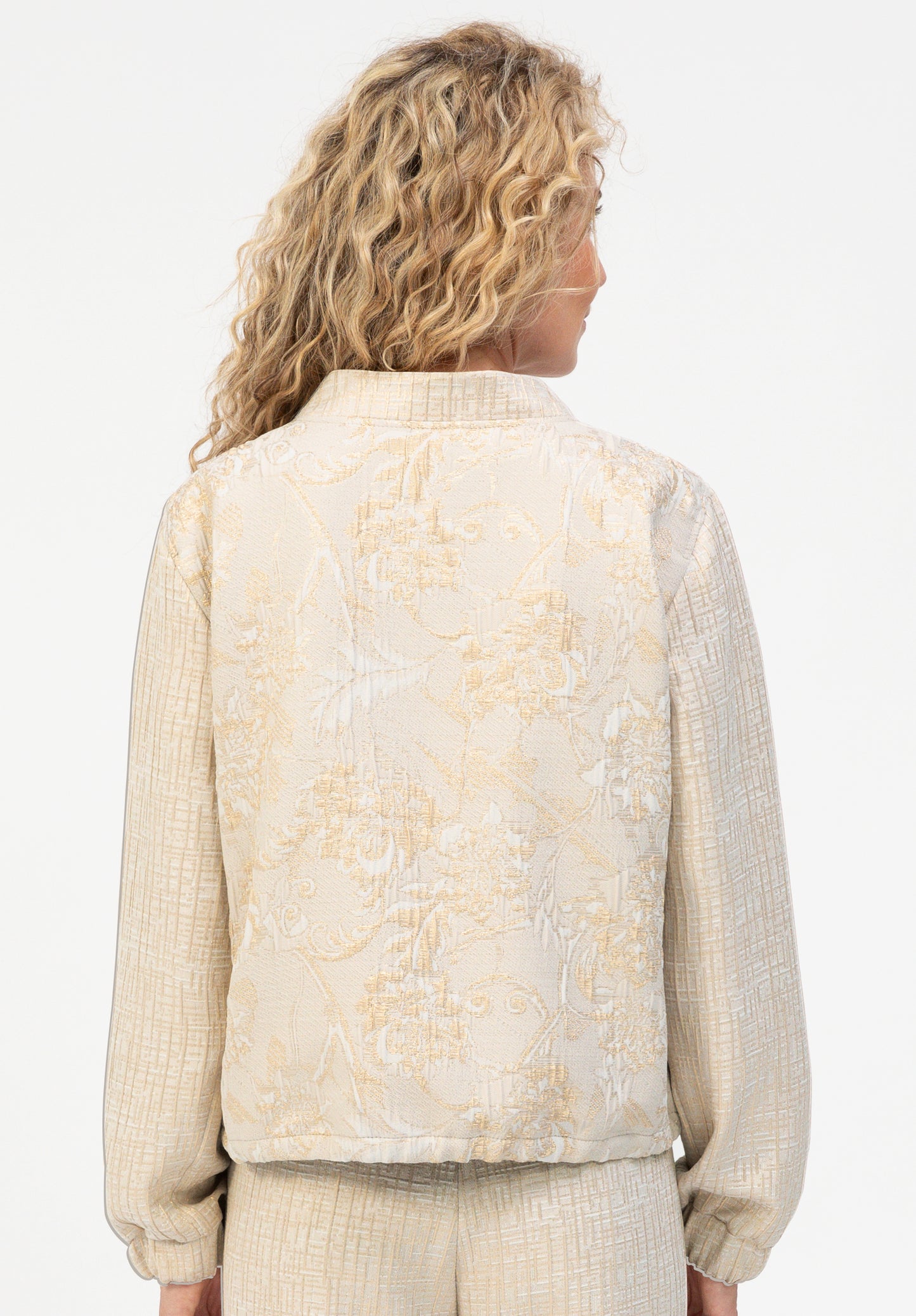 BIANCA Beige Jacquard Knit Jacket