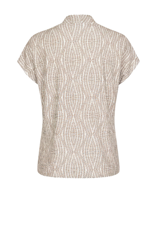 BIANCA V Neck Printed Knot Detail Top