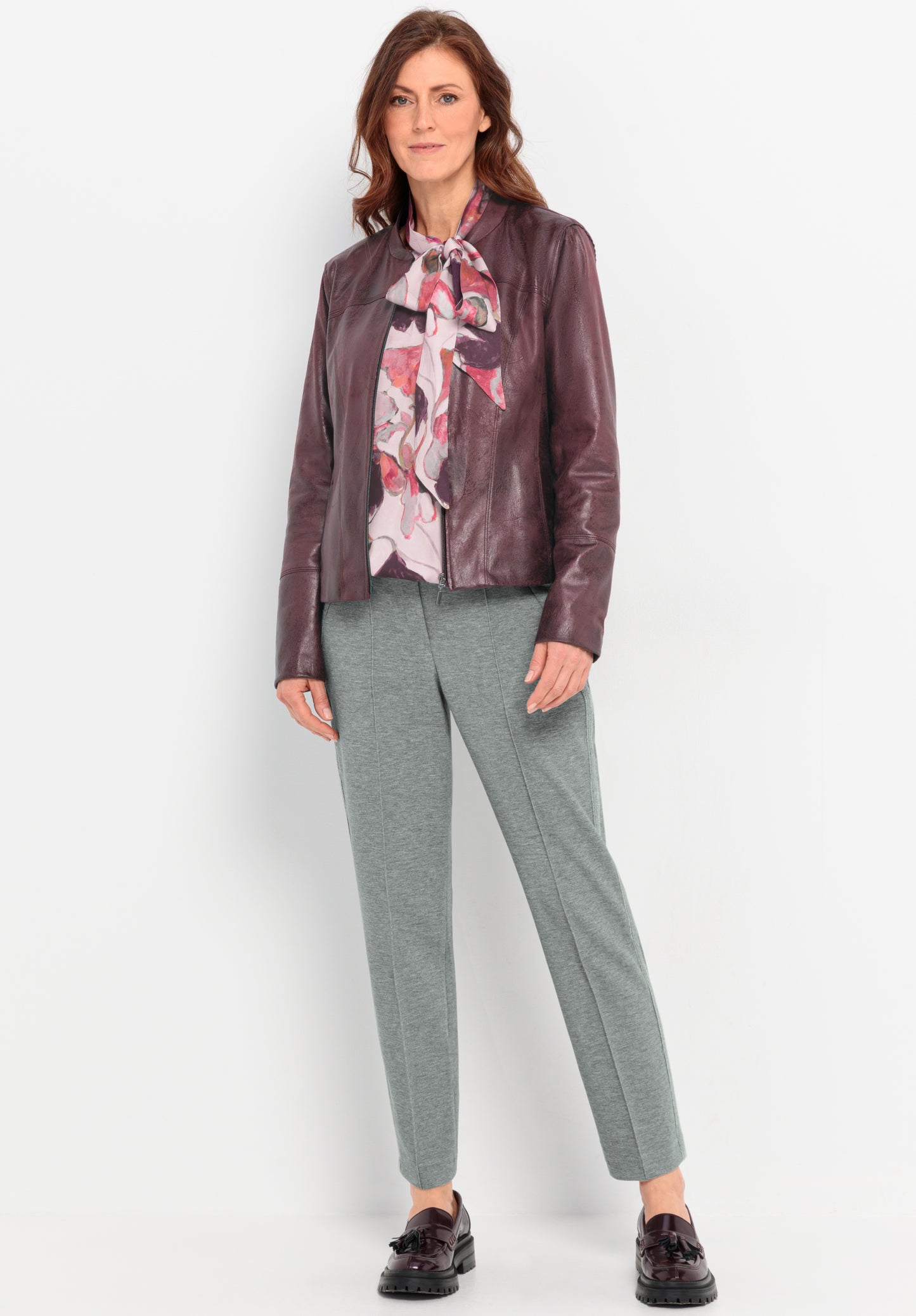 BIANCA Burgundy Faux Leather Jacket
