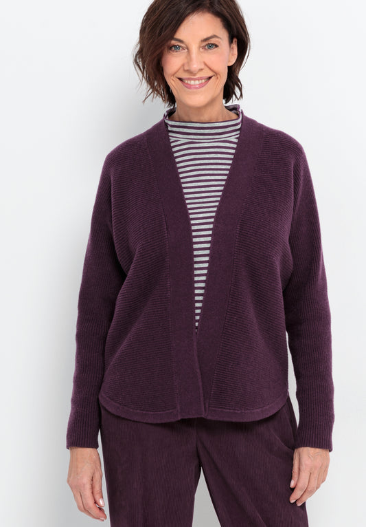BIANCA Deep Burgundy Edge Cardigan Knit