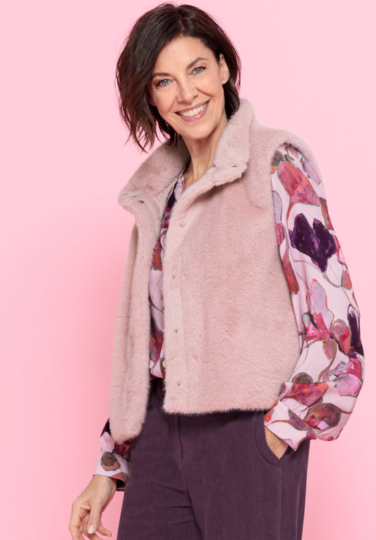 BIANCA Rose Faux Fur Gilet