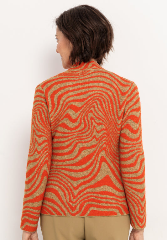 BIANCA Orange and Camel Cardigan