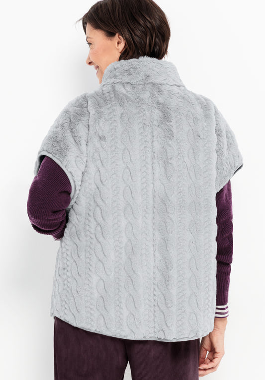 BIANCA Grey Faux Fur Winter Gilet