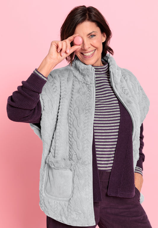 BIANCA Grey Faux Fur Winter Gilet