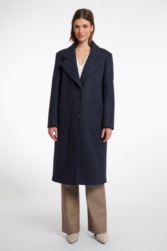Rino&Pelle Navy Single Breasted Dress Coat