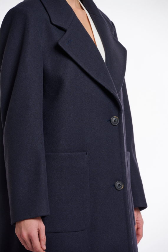 Rino&Pelle Navy Single Breasted Dress Coat