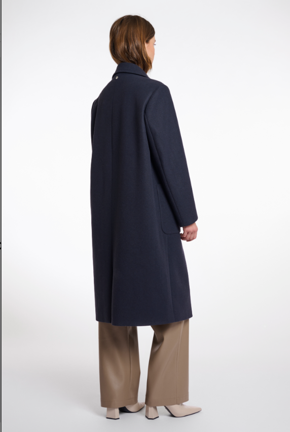 Rino&Pelle Navy Single Breasted Dress Coat