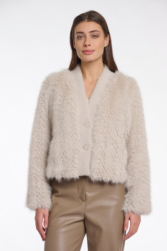 Rino&Pelle Faux Fur Knit Cardigan