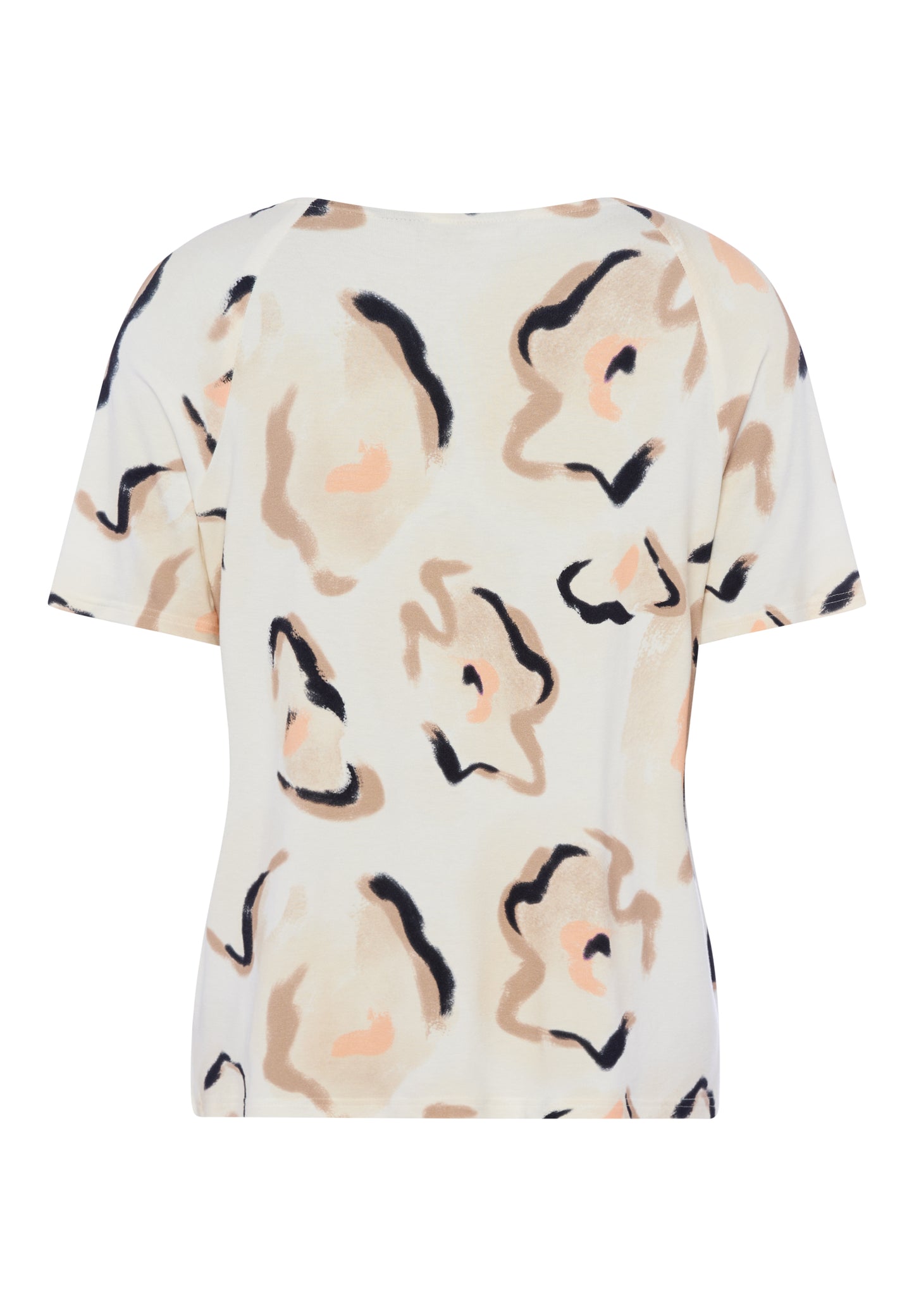 Frank Walder Neutral Floral Round Neck Top