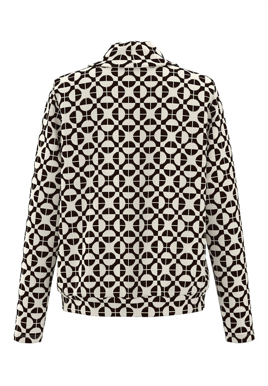 Frank Walder Espresso Geometric Cowl Neck Top