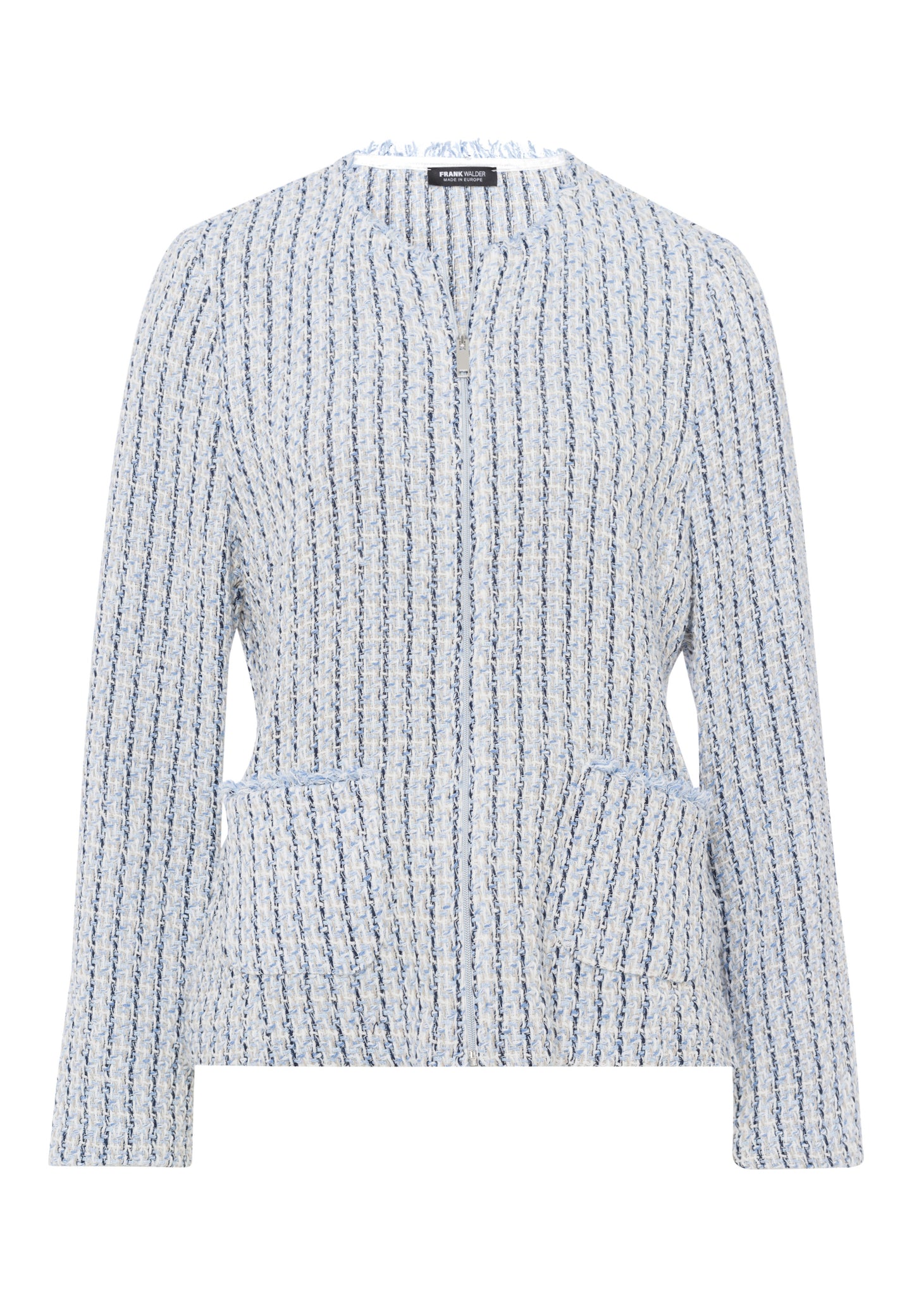 Frank Walder Blue Tweed Zip Up Jacket