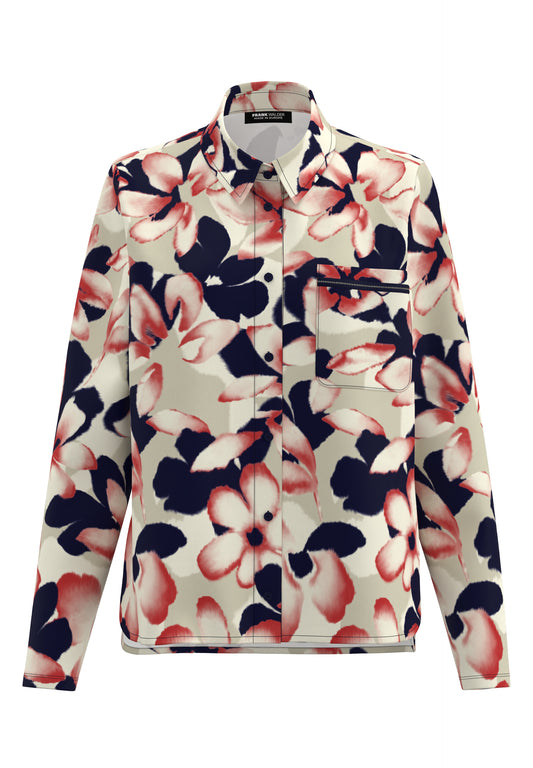 Frank Walder Navy and Cream Print Shirt