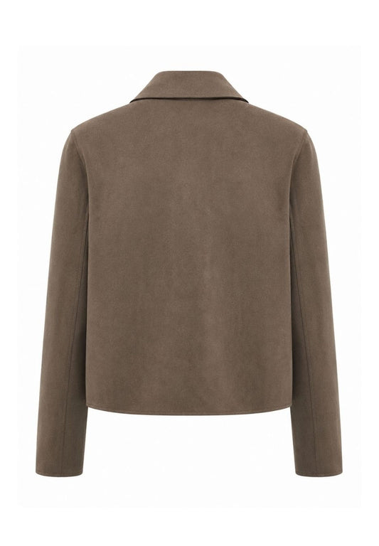 Frank Walder Taupe Faux Suede Jacket