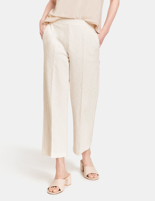 Gerry Weber Cream Textured Pull On Trousers