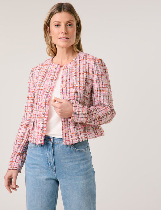 Gerry Weber Pink Tweed Effect Jacket