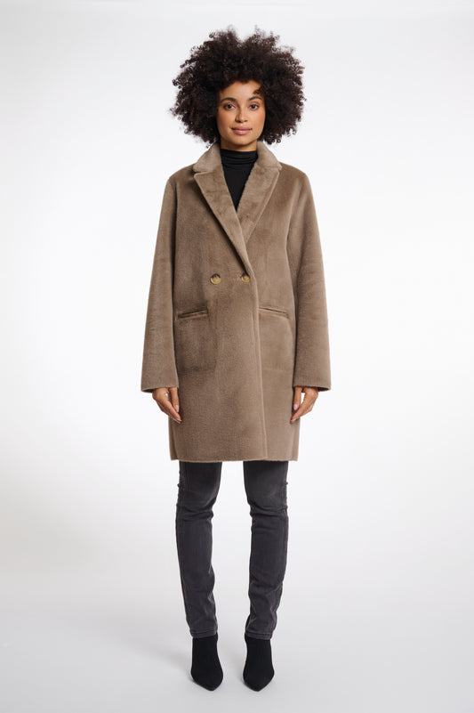 Rino&Pelle Taupe Reversible Long Coat
