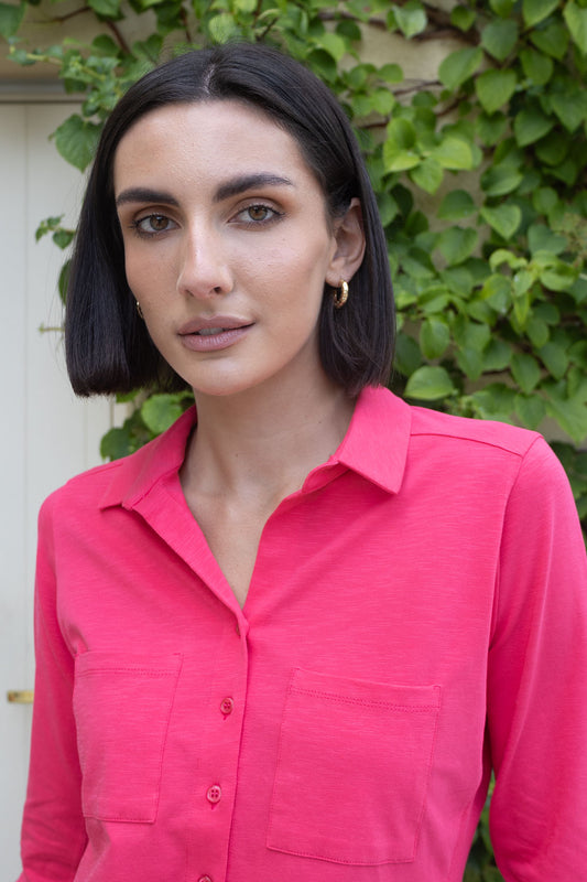 No2moro Hot Pink Izzy Cotton Shirt