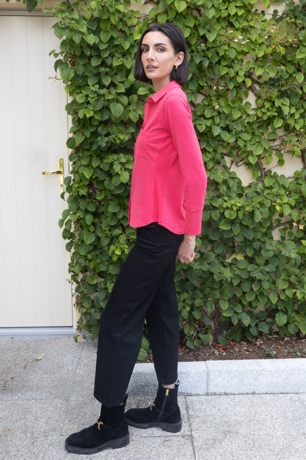 No2moro Hot Pink Izzy Cotton Shirt