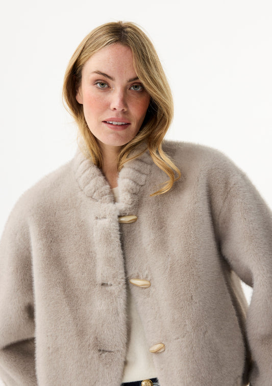 LEO&UGO Grey Faux Fur Jacket