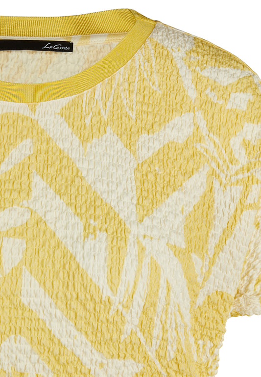 Le Comte Yellow Seesucker Top