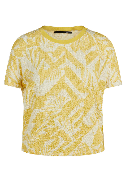 Le Comte Yellow Seesucker Top