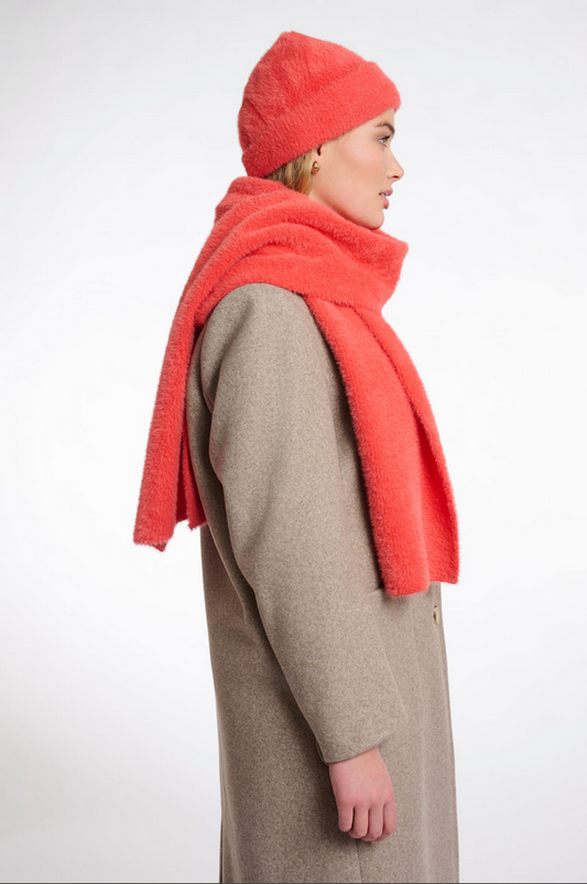 Rino&Pelle Bright Coral Knitted Scarf