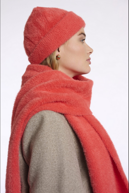 Rino&Pelle Bright Coral Knitted Beanie