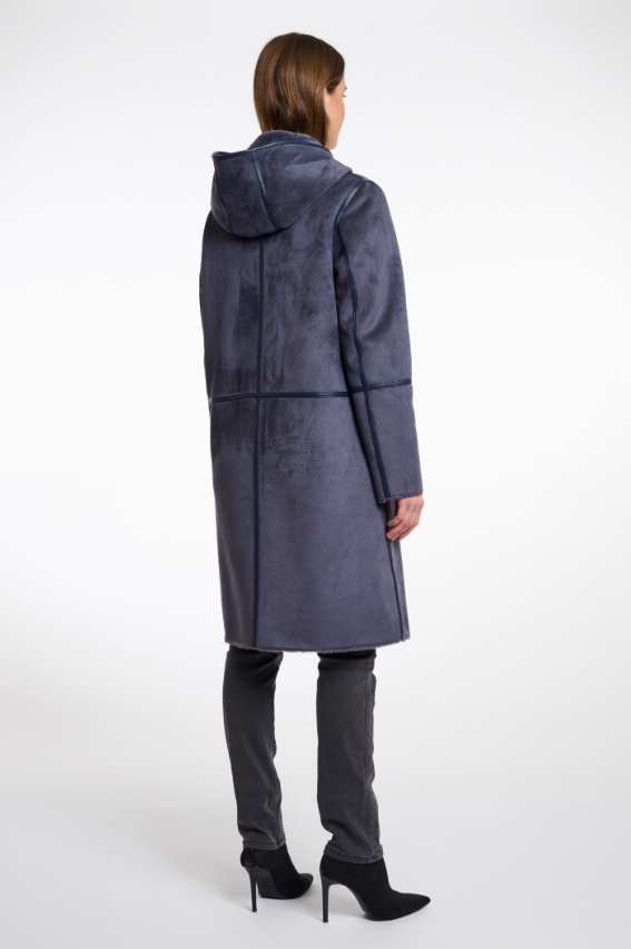 Rino&Pelle Night Grey Reversible Hooded Coat