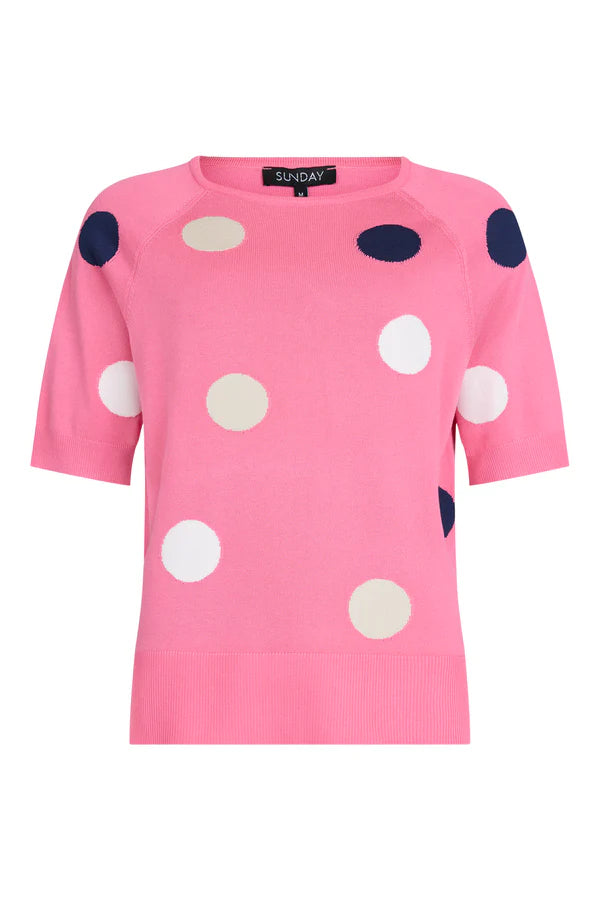 SUNDAY Pink Polka Dot Jumper