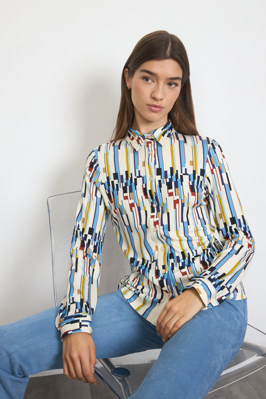 TINTA Plaza Green and Blue Button Up Shirt