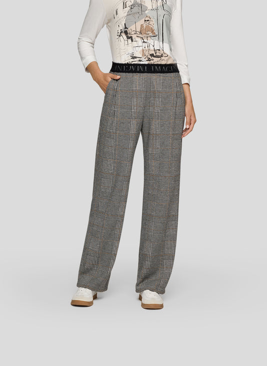 RABE Grey Puppytooth Check Trousers