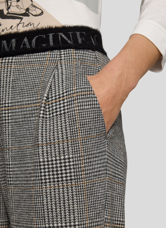RABE Grey Puppytooth Check Trousers