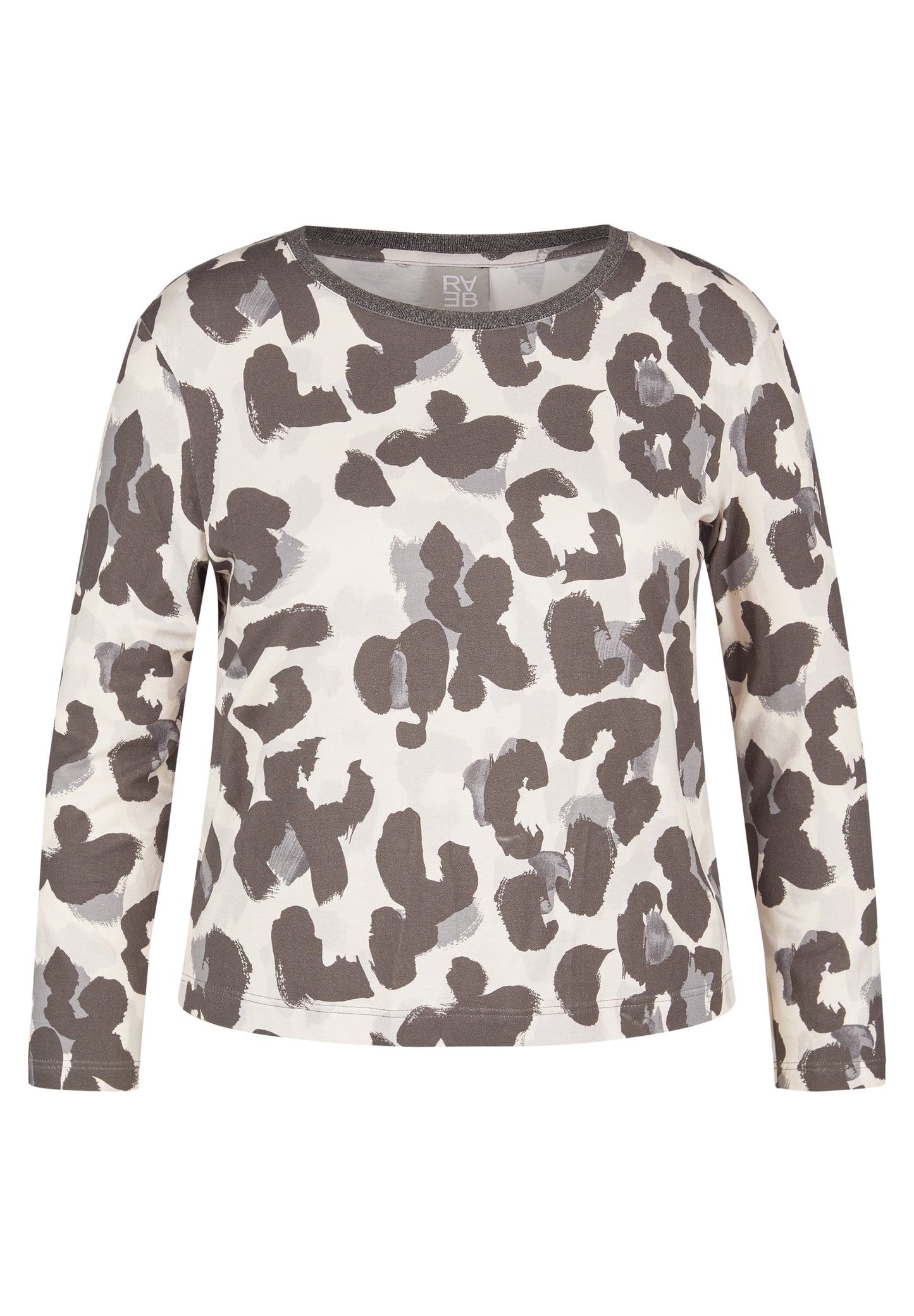 RABE Grey Leopard Jersey Top