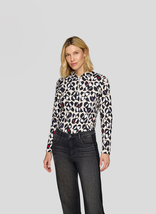 RABE Black Multi Leo Poloshirt