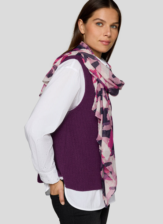 RABE Pink and Aubergine Scarf
