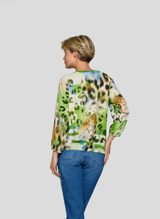 RABE Green Leo Printed Blouse