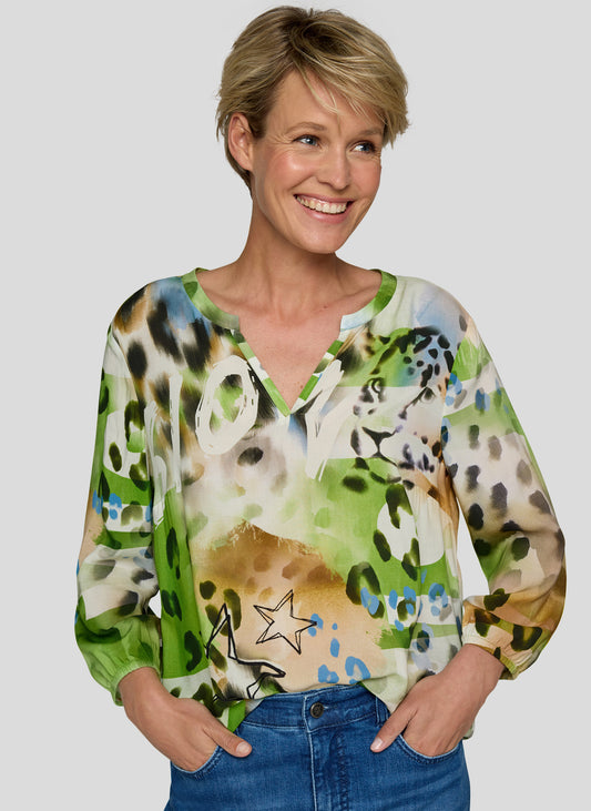 RABE Green Leo Printed Blouse