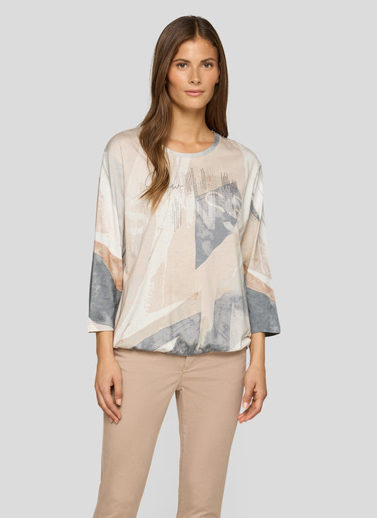 RABE Grey and Beige Jersey Top