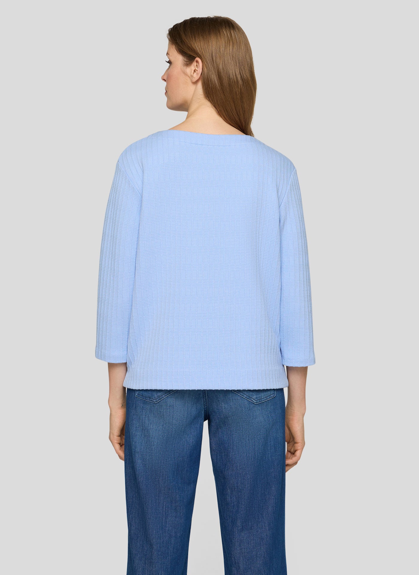 RABE Pale Blue Embossed Relaxed Jumper