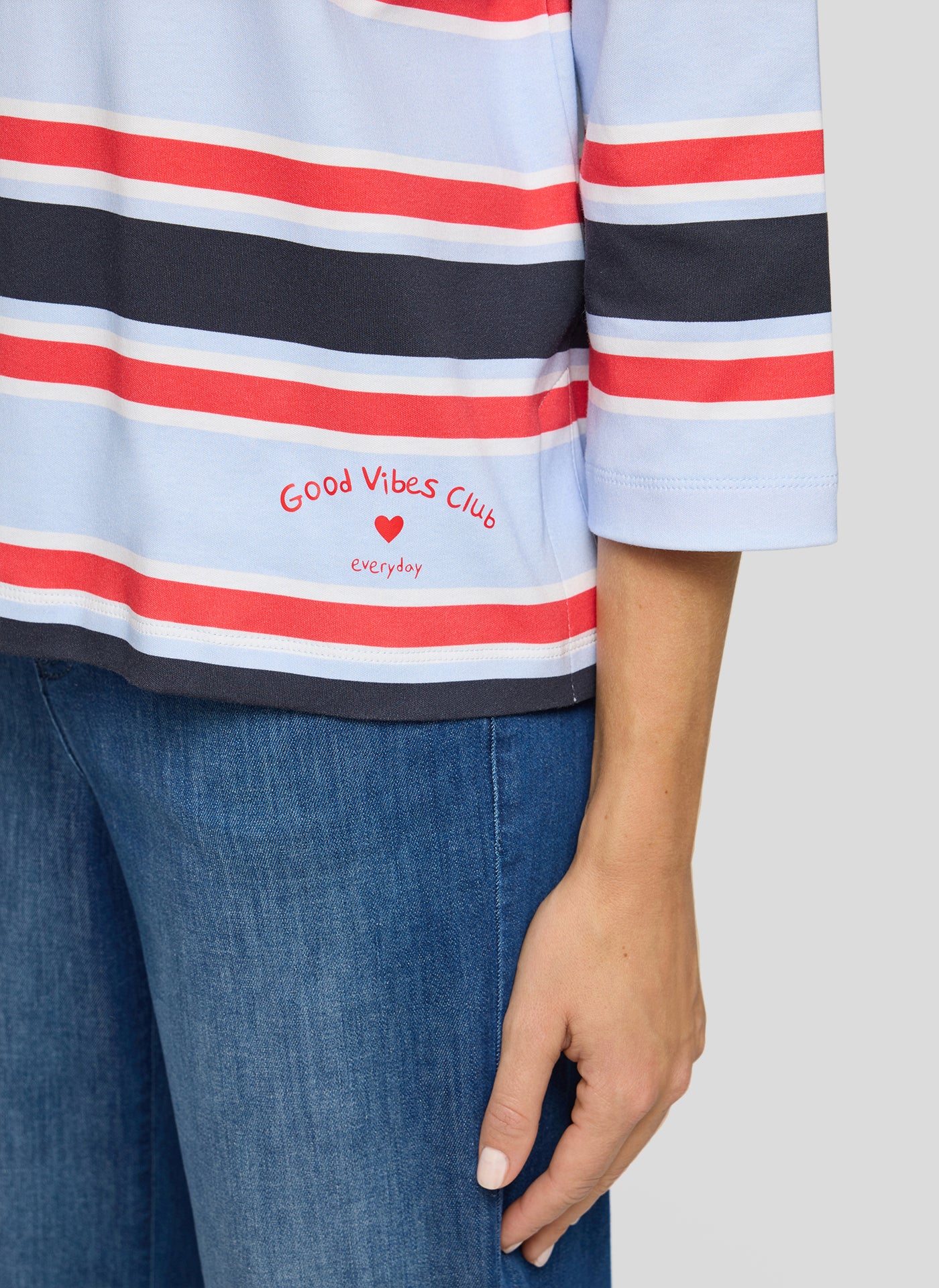 RABE Blue Stripe 100% Cotton Jersey Top